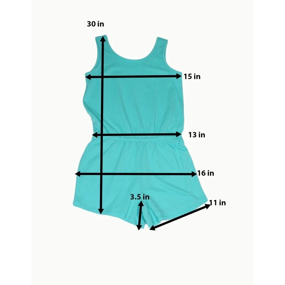 Big Girls Romper The Childrens Place Sleeveless‎ Romper Size XL (14) Aqua